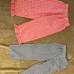 Zara Kids Pink and Blue Gingham Pants